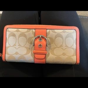 Coral coach wallet